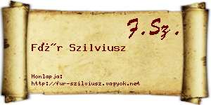 Für Szilviusz névjegykártya